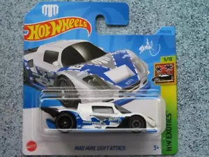 Hot Wheels H3M 209 MAD MIKE DRIFT ATTACK white 2023 214/250 CaseM New Casting - Picture 1 of 2