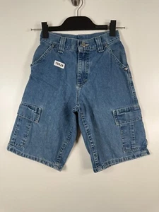 Vtg Lee Pipes Kids Boys Jorts Denim Bermuda Cargo Short Denim Blue Sz XS 11.5x10 - Picture 1 of 13