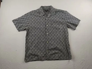 Vtg Polo Jeans Co Ralph Lauren Floral Mens Medium Black Beige Button Up Shirt - Picture 1 of 14