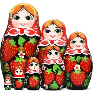 Russische Nestelpuppen Set 7 Teile - Russische Puppe - Matroschka Nestpuppen - Bild 1 von 8