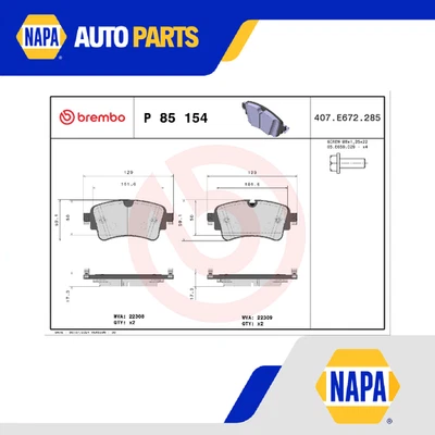 Conjunto de pastilhas de freio compatível com AUDI A4 B9 3.0D traseira 2015 na Brembo 4M0698451BD 80A698451B - Imagem 1 de 4