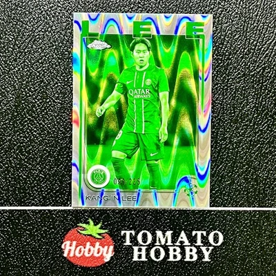 TOPPS CHROME UEFA 2024-25 KANG-IN LEE /225 NIGHT VISION RAYWAVE REFRACTOR PSG - Image 1 of 2