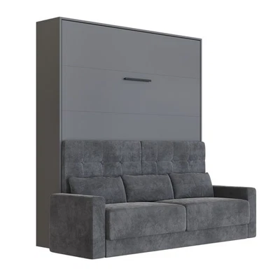 SMARTBett Schrankbett M1 140x200 Vertikal  mit Sofa Anthrazit - Bild 1 von 4