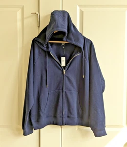 GAP Full Zip Hoodie Herren L Navy Blau Sweatshirt Fleecejacke Taschen Freizeit - Bild 1 von 8