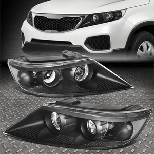FOR 11-13 SORENTO OE STYLE BLACK HOUSING CLEAR CORNER PROJECTOR HEADLIGHT LAMPS - Bild 1 von 8