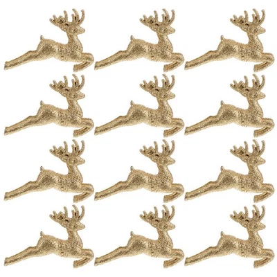  12 Pcs Decori Albero Addobbi Arredamento Tavolo Renna Decorazioni - Immagine 1 di 4