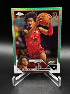 JAEDEN MUSTAF 2023-24 TOPPS CHROME OTE ROOKIE AQUA GREEN OTE RC /199 #33 - Bild 1 von 2