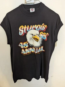 Vintage 1988 Sturgis 48th Black Hills Motorcycle Rally Eagle L T-Shirt Sleevless - Bild 1 von 5
