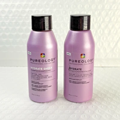PUREOLOGY HYDRATE SHAMPOO & CONDITIONER TRAVEL SIZE SET / NEW 2025 BOTTLES - Image 1 of 4