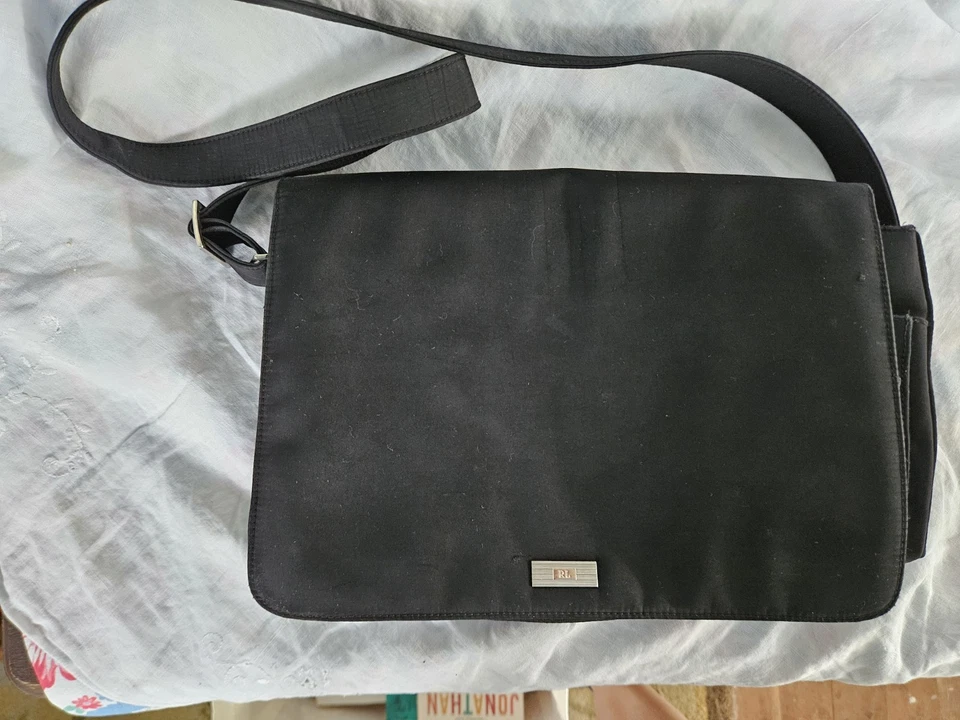 Bolso mensajero Ralph Lauren de lona negro Foto 1 de 4