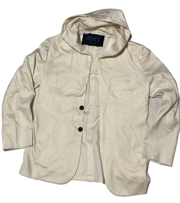 NWOT KITON KNT MENS HOODED WHITE JACKET CASHMERE COTTON SZ 48 EU 38 US (K8) - Image 1 of 4