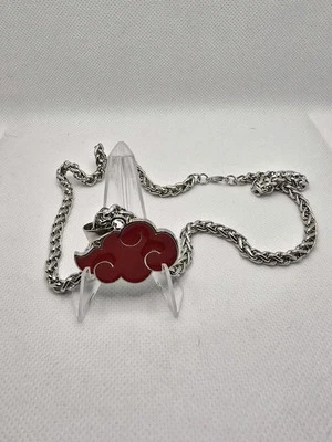 Halskette mit Akatsuki Symbol l Rot Wolken Itachi Uchiha - Bild 1 von 2