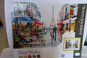 Paint Works Dimensions Paint By Number Kit 20"X14" - "Paris Flower Shop" NEW - Picture 1 of 7
