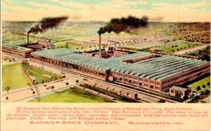 Bloomington Indiana Shower Bros. Company birds eye view 1912 postcard posted - Picture 1 of 2