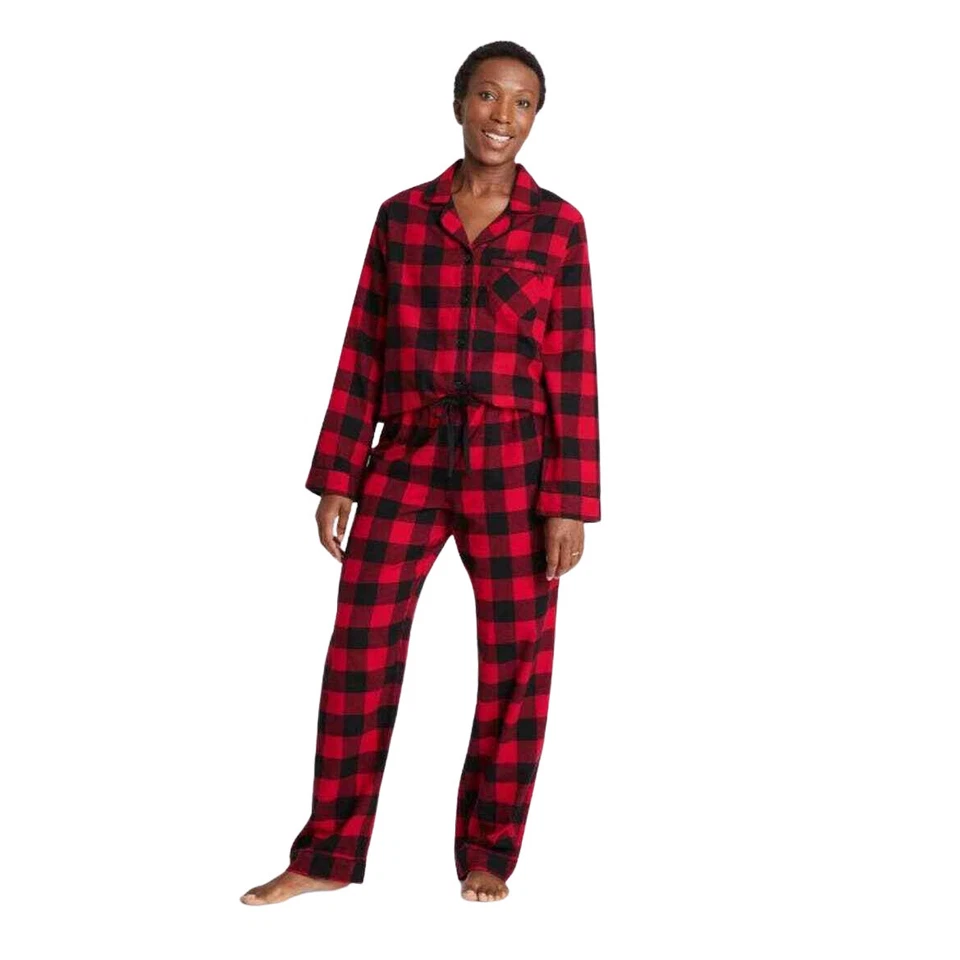 Wondershop Holiday Buffalo Check Plaid Pajama Set - Red (82809881)