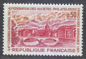 France 1971 MNH Mi 1753 Sc 1308 Grenoble. Bridge.Mountains.Philatelic Society ** - Picture 1 of 1