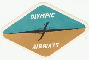 Olympic Airways Athens Greece Luggage Label Sticker Stamp - Picture 1 of 2