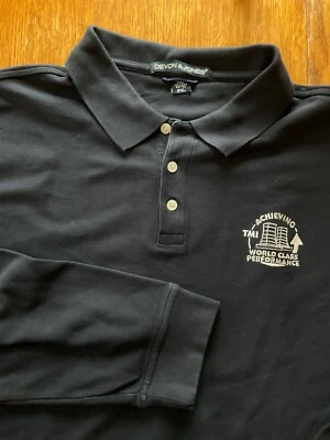 THREE MILE ISLAND Employee Polo 2XL Long Sleeve Blue Shirt TMI DEVON & JONES - Image 1 of 4