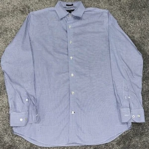 Banana Republic Shirt Mens Medium M Button Up Purple White Plaid Casual Adult - Picture 1 of 12