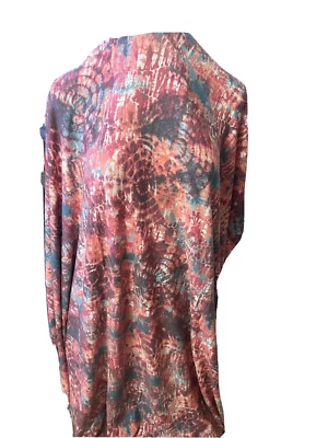 1-yard - 10"  KNIT STRETCH TIE DYE CIRCLES PRINT  MULTI-COLOR - Image 1 of 3