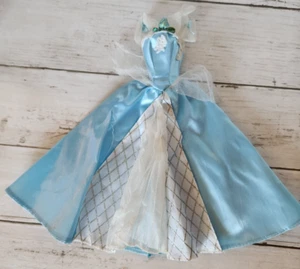 1998 Barbie Sleeping Beauty Blue White Replacement Dress Gown Doll Size READ - Picture 1 of 11