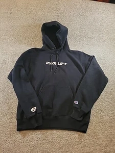 Mens Champion PWR LIFT Hoodie Black Embroidered Sweatshirt Small Weight Lifting - Picture 1 of 12