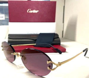 LENTES CARTIER PICCADILLY CT0551S 004 ORO/VIOLETA DEGRADADAS 55-18 FRANCIA - Imagen 1 de 8