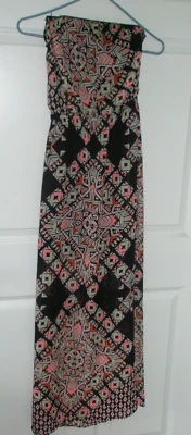 Charlotte Russe Strapless Long Dress Size M Black Pink Lined - Image 1 of 4