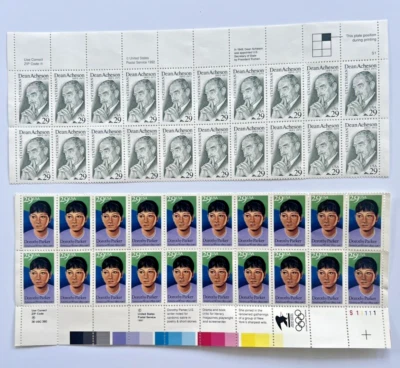 29¢ Bundle | Dean Acheson #2755 & Dorothy Parker #2698 - 2 Sheets 20 = 40 Stamps - Image 1 of 4