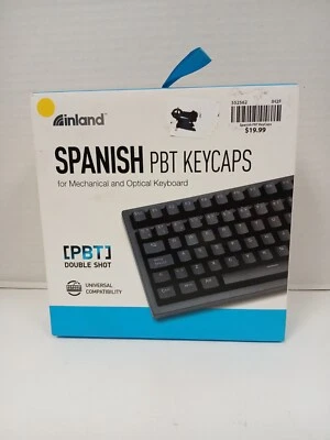 Inland Spanish PBT Double Shot Keycaps UK (ISO) 105 Count, Black - Image 1 of 4