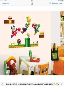 17 adesivi per parete tema super mario bros 50x70cm  - Picture 1 of 1