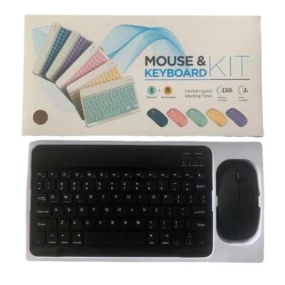 Mini Bluetooth Wireless Keyboard & Mouse Rechargeable for IOS Android Tablet UK - Image 1 of 4