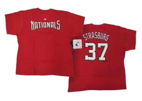 Washington Nationals #37 Stephen Strasburg Mens Big & Tall Sizes Majestic Shirt Cover