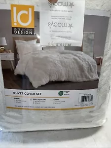 Intelligent Design Malea Shaggy Faux-Fur 3-Pc. Duvet Cover Set, Full/Queen, Ivor - Picture 1 of 5