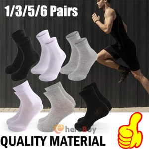 For Men's Women's Ankle Crew Quarter Cotton Athletic Sports Running Socks 9-13 - Picture 1 of 18