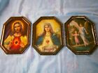 3 Wandbilder, Herz Maria,  Herz Jesu, Schutzengel Metallrahmen Wand-Dekoration