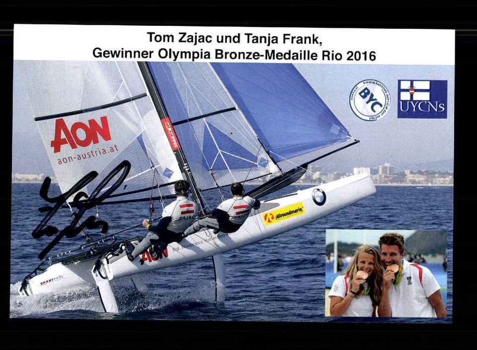Tom Zajac und Tanja Frank Autogrammkarte Original Signiert Segeln + A 167072 - Bild 1 von 1