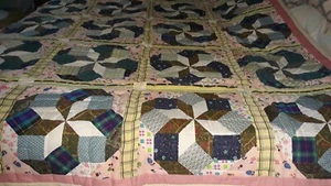 "Vintage handgefertigte Patchwork Quilt Bettbezug 85"" x 70"" - Bild 1 von 21