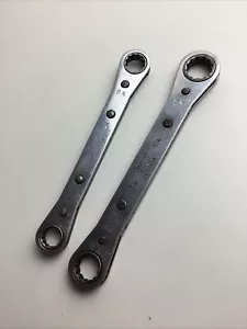 2x Snap On Tools Ratchet box spanners 1/2”x9/16” & 5/8”x11/16”. Good Condition - Picture 1 of 17