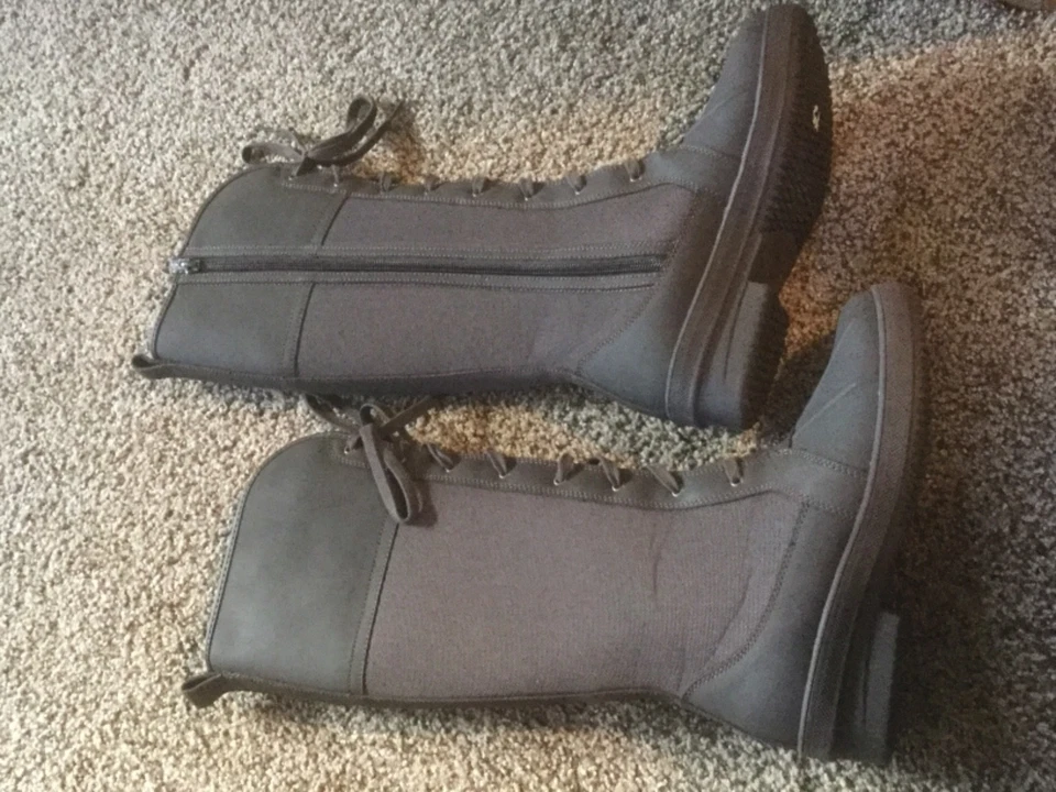 Clarks Carima Pluma Boots Women’s 6.5M Dark Brown Zip Lace-Up Waterproof 