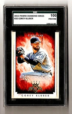 Corey Kluber Cleveland Indians 2015 Panini DK Diamond Kings #32 SGC 100 Pristine - Image 1 of 2