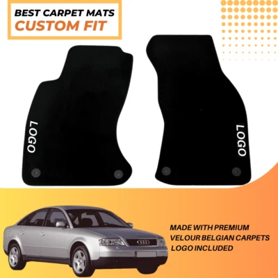 Alfombrillas delanteras de terciopelo para dos coches para Audi A6 1997-2004 revestimientos de alfombras impermeables Foto 1 de 3