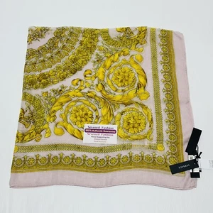 Versace Barocco Pink Gold Silk Modal Shawl Scarf Large 140cm NWT $500 - Picture 1 of 9