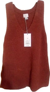 *Brand New* Women’s Sleeveless V-Neck Sweater Tank Top Brown~A New Day Target - Picture 1 of 8