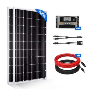 400W Solarpanel Mono Solarmodule Kit Solaranlage Wohnmobil Boot Balkonkraftwerk - Bild 1 von 16