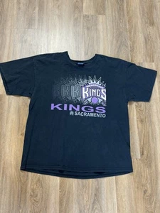 Vintage Sacramento Kings T-Shirt Mens XL Black NBA Exclusive - Picture 1 of 4