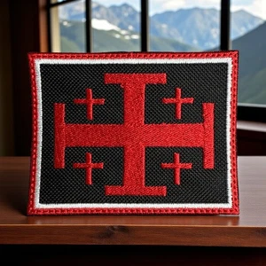 Templer Knights Holy Shield Christian Cross Embroidery Patch 2.74" X 3.53" - Picture 1 of 11