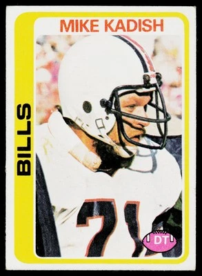 1978 Topps Mike Kadish #148 Buffalo Bills FOOTBALL - Image 1 of 2