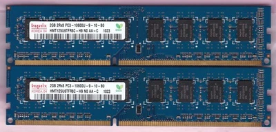 4GB 2x2GB PC3-10600 DDR3-1333 HYNIX HMT125U6TFR8C-H9 N0 AA-C Ram Memory Kit DIMM - Image 1 of 3