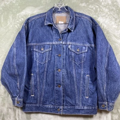 Chaqueta Levis Trucker Para Mujer M Azul Hecha en EE. UU. 100% Algodón Etiqueta Blanca De Colección Foto 1 de 4
